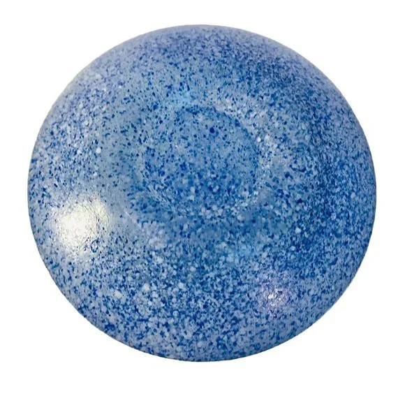 MCM Blue White Splatter Texture Tapered Art Glass Vase 9.5” Vintage - Picture 10 of 13